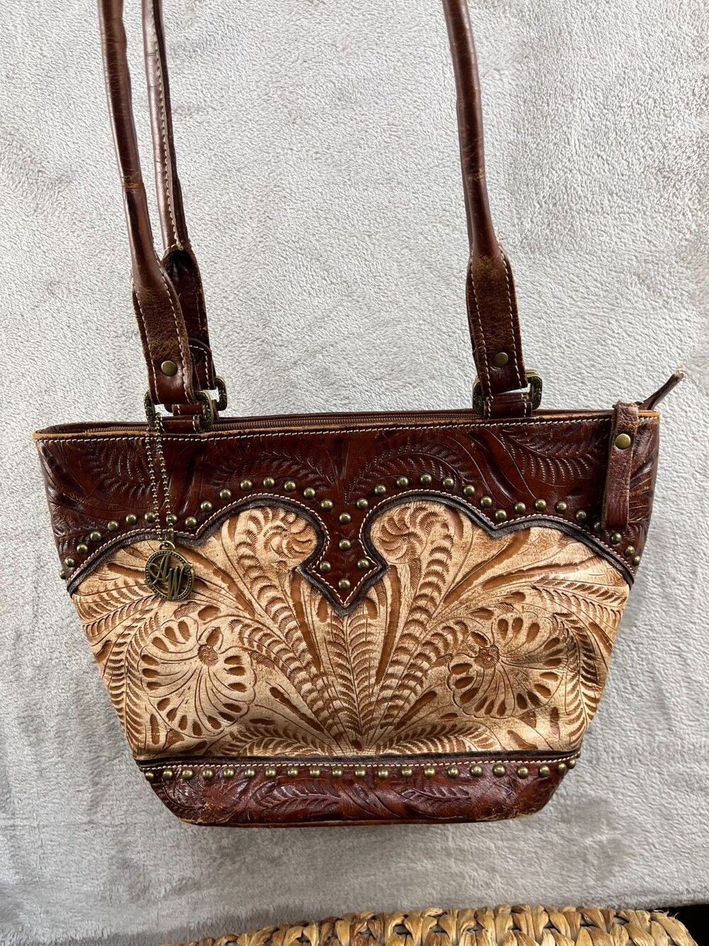 American West Leather Genuine Leather Brown Cowgirl Western